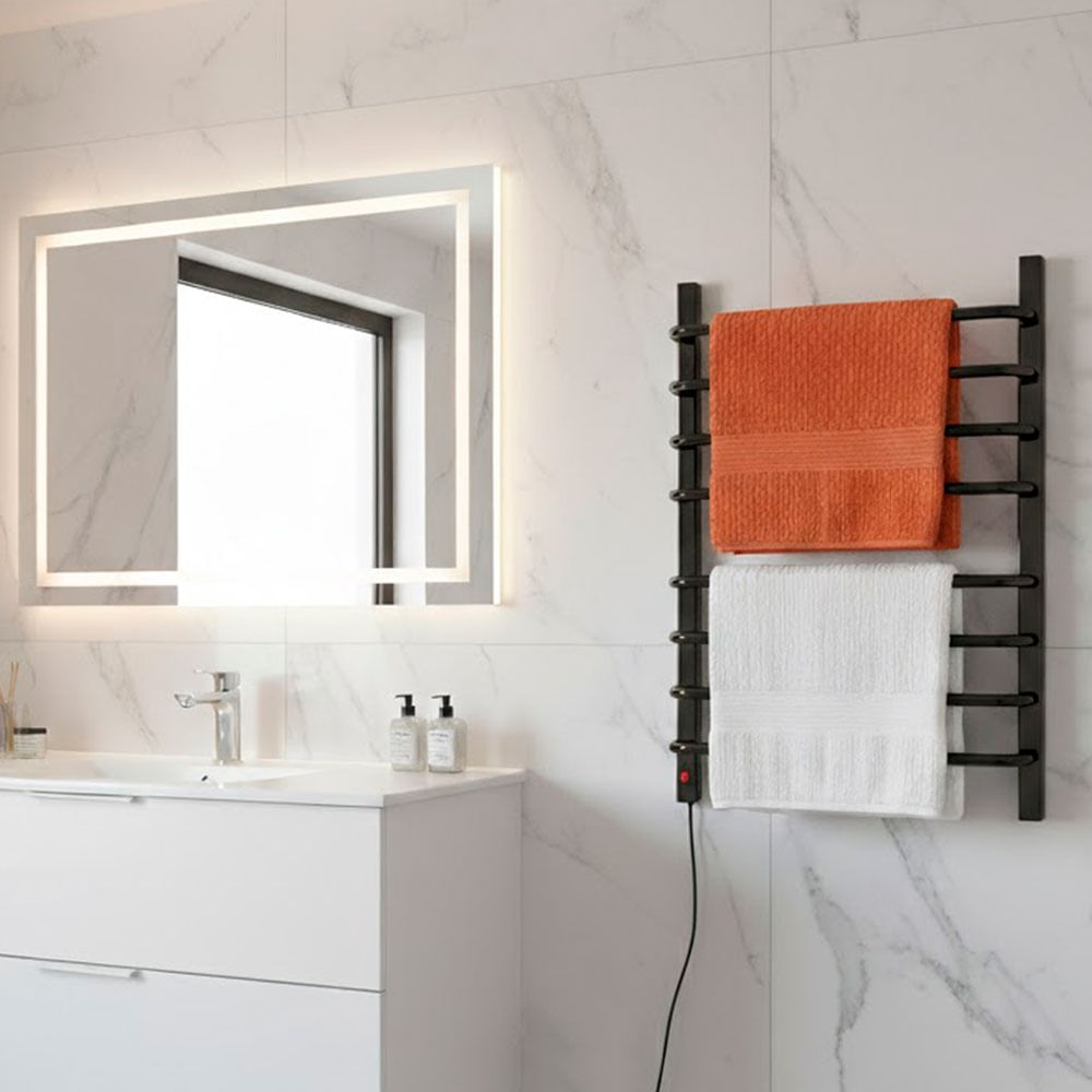 Toalheiro Termico para 2 Toalhas 220V Fio Esquerdo Preto Flape 49261_0